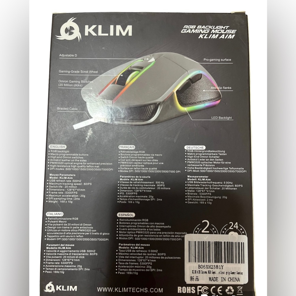 Kilm RGB backlight gaming mouse